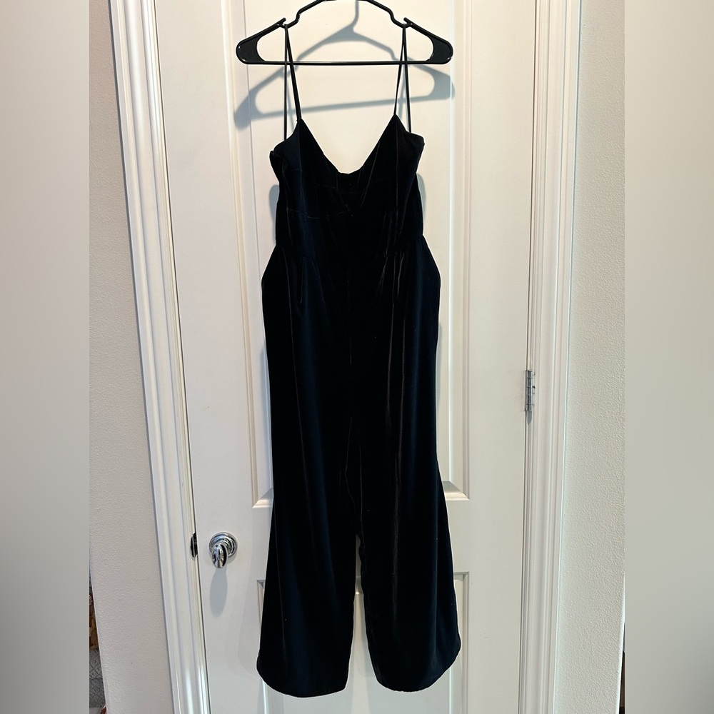 J Crew Velvet Wide Leg Jumpsuit